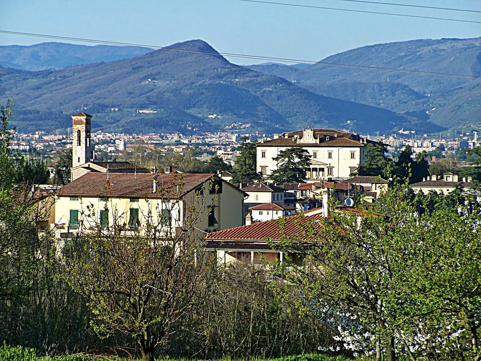 medicean villa and bell toer of the church