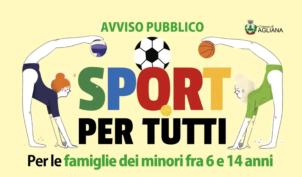 Agliana, bonus sport per le famiglie con figli tra 6 e 14 anni: domande dal 9 ottobre
