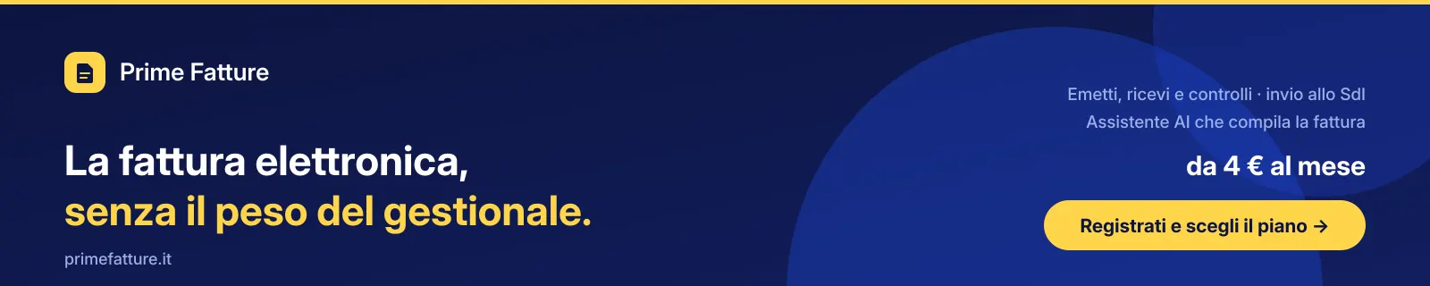 Prime Fatture — fatturazione elettronica per professionisti e piccole imprese, da 4 € al mese
